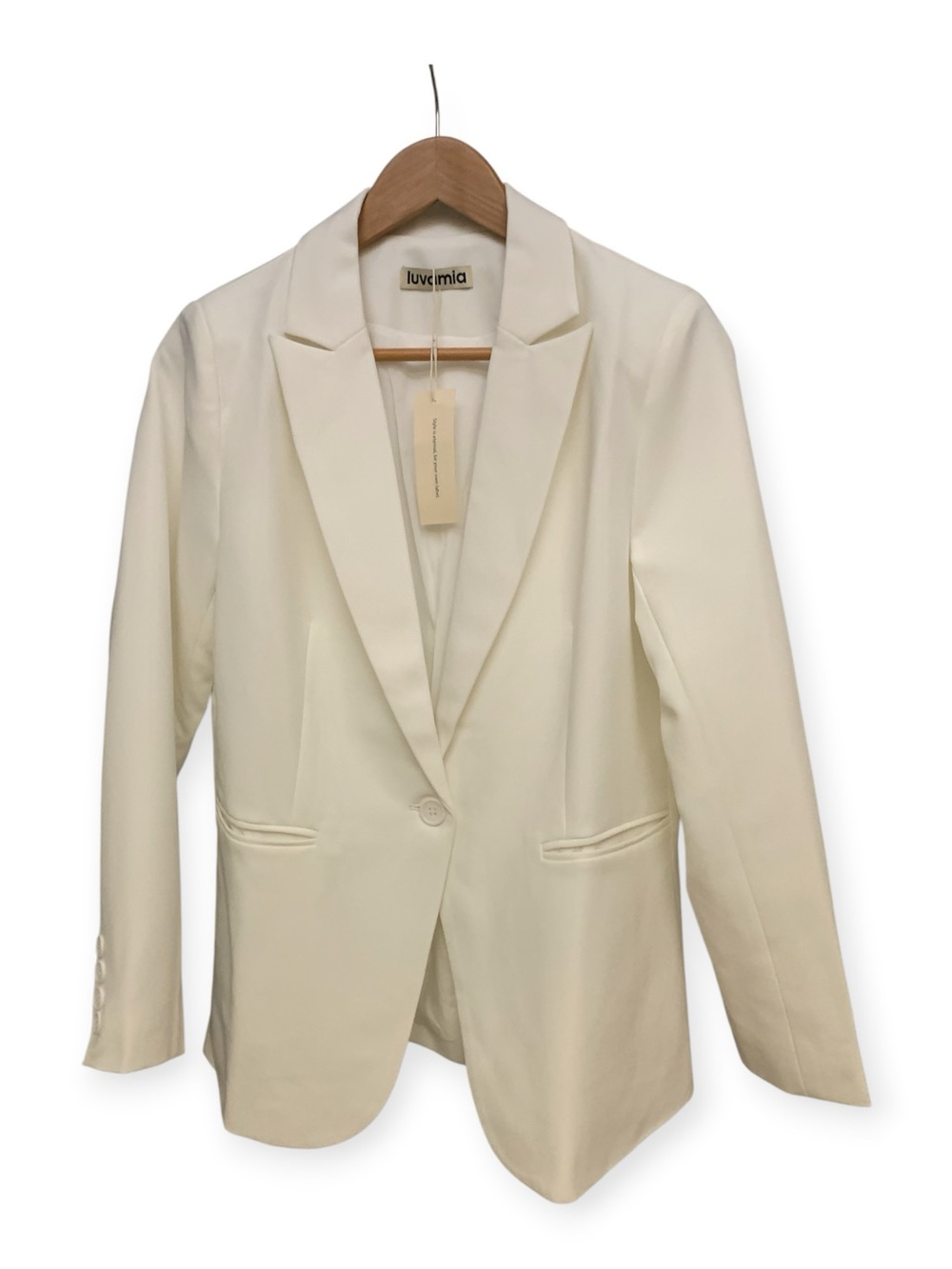 Luvamia White Single-Button Blazer